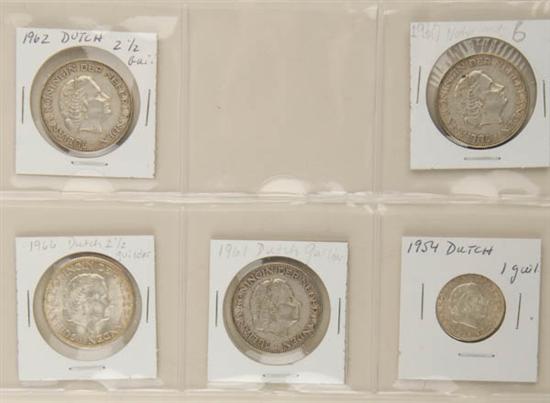 Appraisal: Netherlands Five Silver Coins - Gulden - Gulden