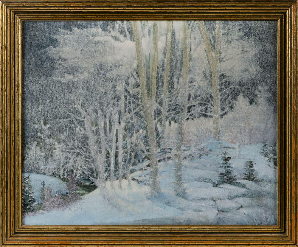 Appraisal: CONTINENTAL SCHOOL EARLY TH CENTURY WINTER LANDSCAPE OIL ON CANVAS