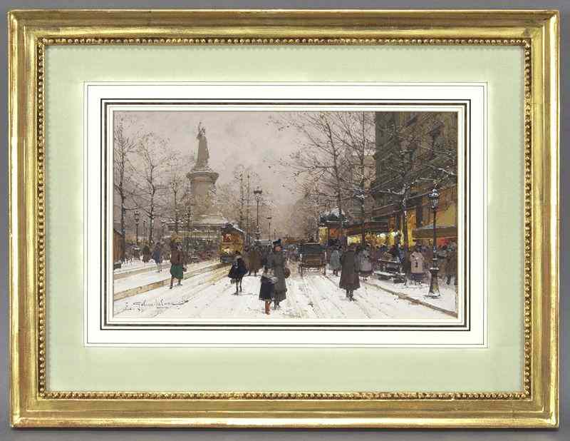 Appraisal: Eugene Galien-Laloue ''Place de la Republique''watercolor and gouache on paper