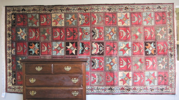 Appraisal: PERSIAN BAKHTIARI TRIBAL PANEL CARPET southwestern Iran the whole covered