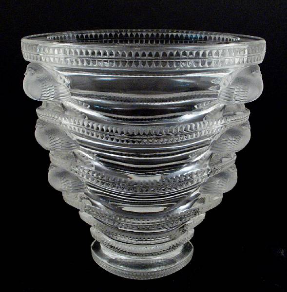 Appraisal: A Lalique molded glass vase signed Lalique France height in