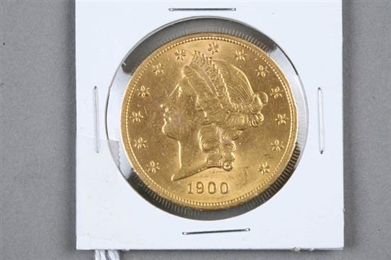 Appraisal: GOLD DOUBLE EAGLE Twenty dollar gold coin