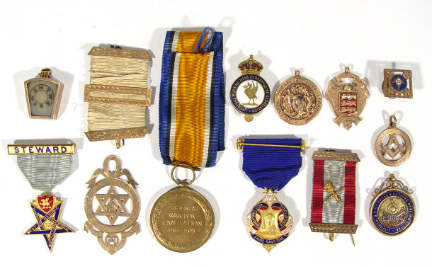 Appraisal: Collection of medals and badges awarded to H Rigsby including