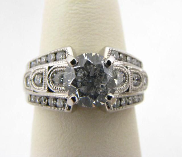 Appraisal: Lady's k WG Three Row Engagement Ring ct