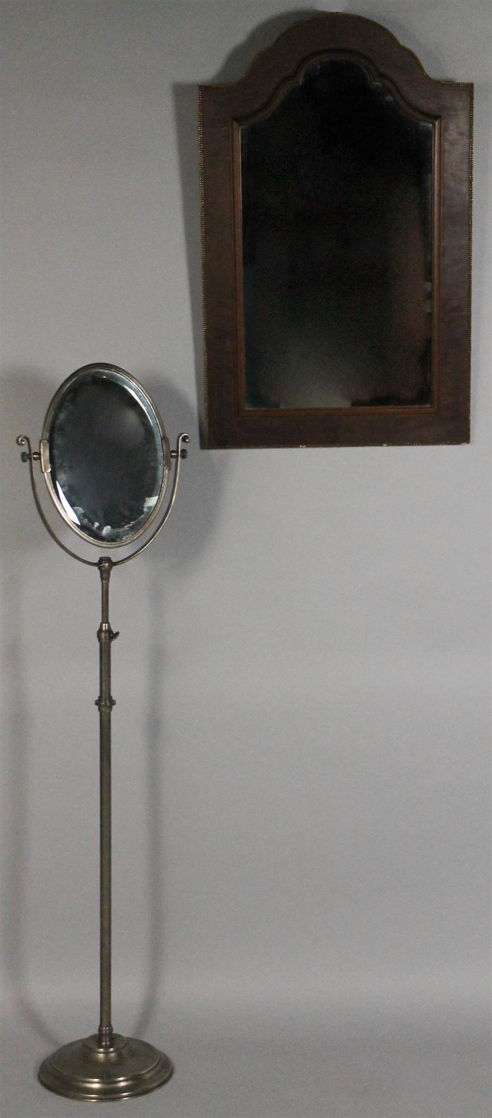 Appraisal: FLOOR LENGTH ADJUSTABLE OVAL SHAVING MIRROR TOGETHER WITH A METAL