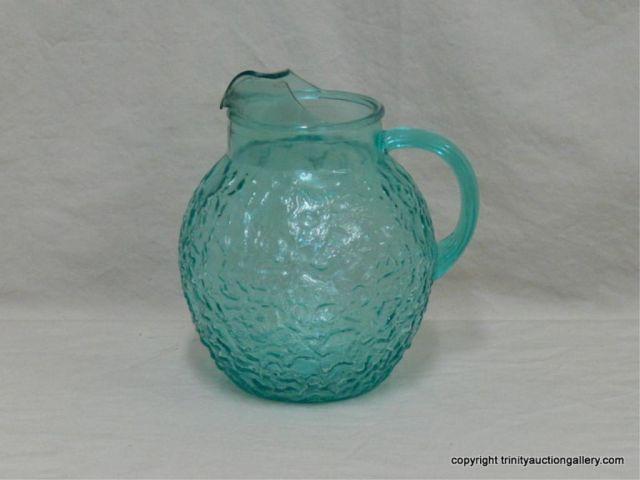 Appraisal: Azure Blue Lido Ball Pitcher - Approximately oz size with