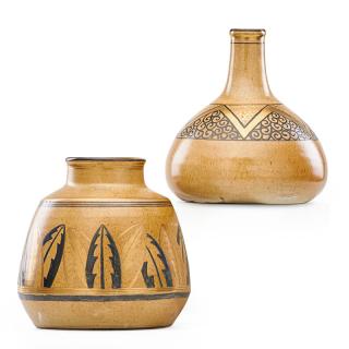 Appraisal: JEAN LUCE Two stoneware vase JEAN LUCE - Two vases