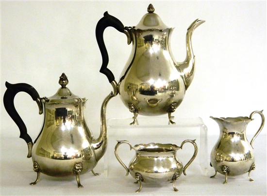 Appraisal: Sterling tea set including coffee pot tea pot creamer and