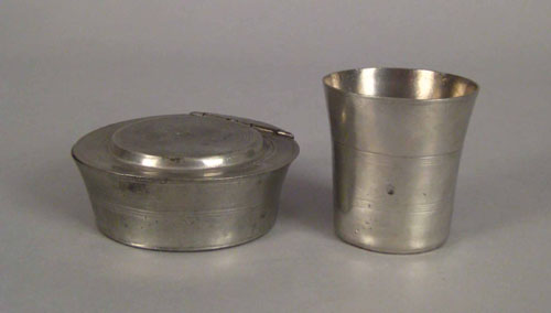 Appraisal: Rare Connecticut pewter soap dish ca bearing the touch of