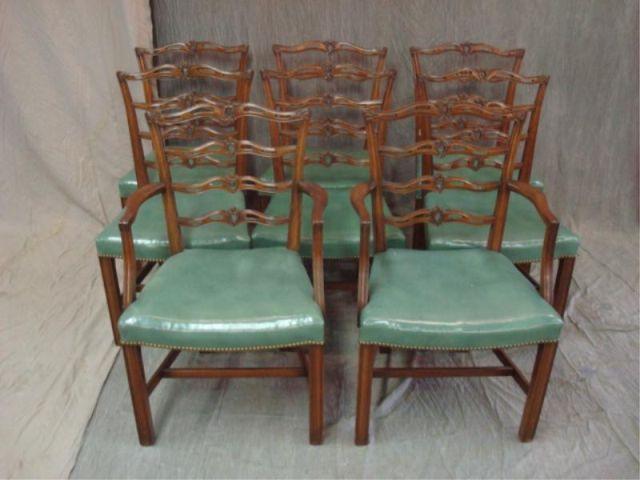 Appraisal: Georgian Ribbon Back Dining Chairs From a Park Ave NYC