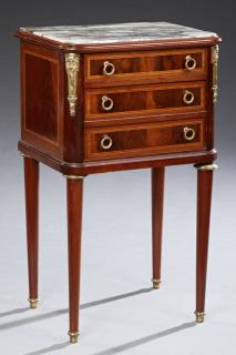 Appraisal: French Louis XVI Style Ormolu Mounted Inlaid Mahog French Louis