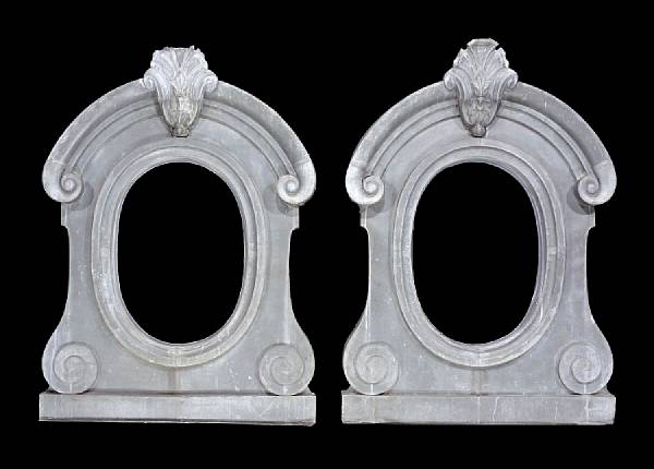 Appraisal: A pair of French zinc window surrounds late th century