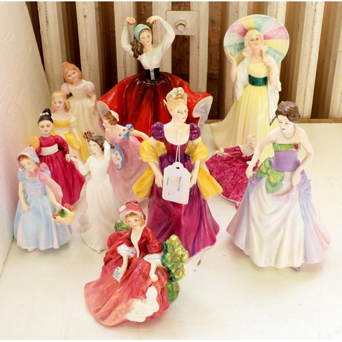 Appraisal: Twelve Royal Doulton bone china figures of young women various