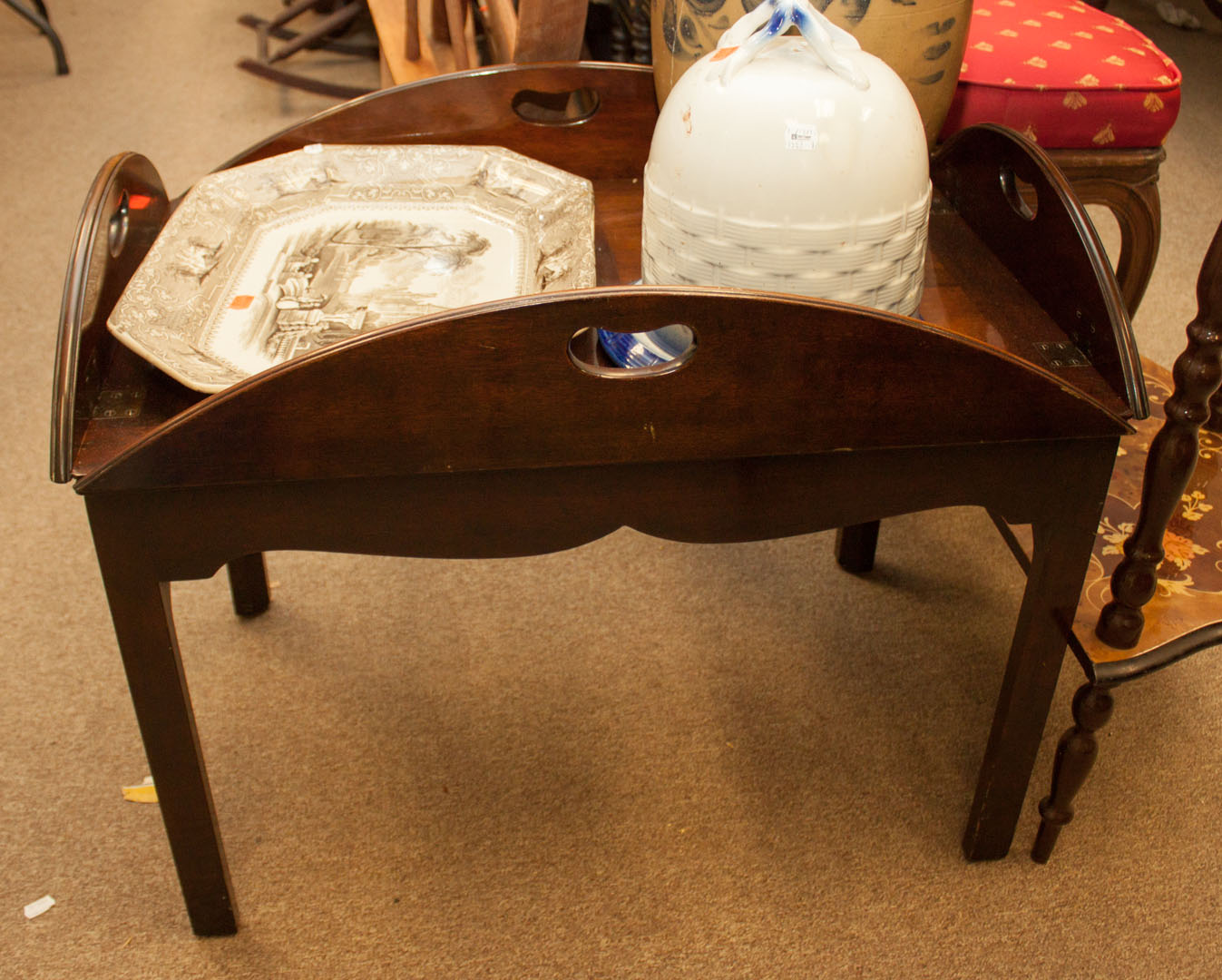 Appraisal: Mahogany tea table Undernumber