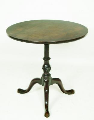 Appraisal: A GEORGE III MAHOGANY TRIPOD TABLE th Century the circular