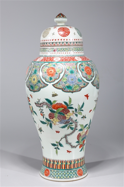 Appraisal: Chinese famille verte enameled porcelain vase with allover floral designs