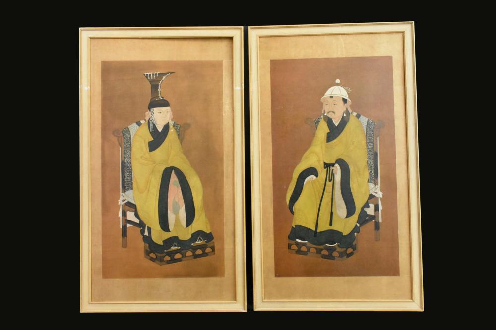 Appraisal: CHINESE PORTRAITS YUAN DYNASTY EMPEROR EMPRESSEach Imperial figure well painted