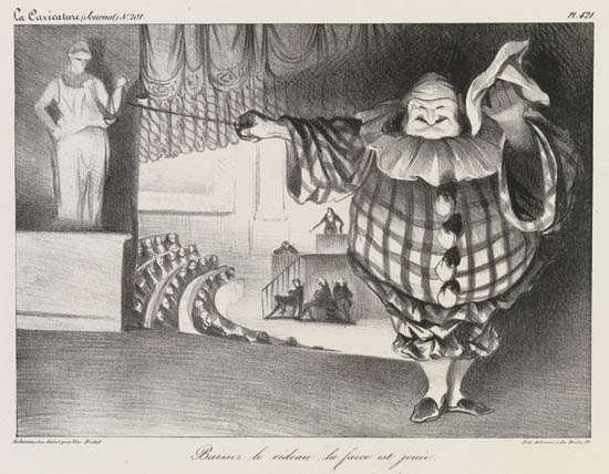 Appraisal: HONOR DAUMIER Baissez le rideau la farce est jou e