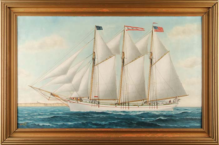 Appraisal: SAMUEL FINLEY MORSE BADGER American - SHIP PORTRAIT OF THE