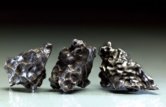 Appraisal: THREE SUPERB IRON METEORITES Sikhote-Alin Iron coarse octahedrite Maritime Territory