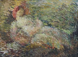 Appraisal: BAIZERMAN Eugenie Oil on Canvas Reclining Woman Not visibly signed