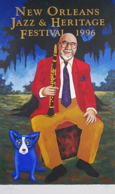 Appraisal: GEORGE RODRIGUE NEW ORLEANS JAZZ FEST POSTER New Orleans Jazz