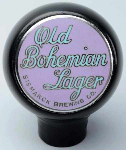 Appraisal: Old Bohemian Lager Beer Tap Knob Bismarck Brewing Company Purple