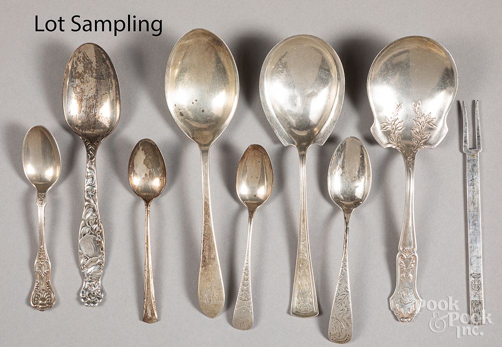 Appraisal: Sterling silver flatware Sterling silver flatware together with a small