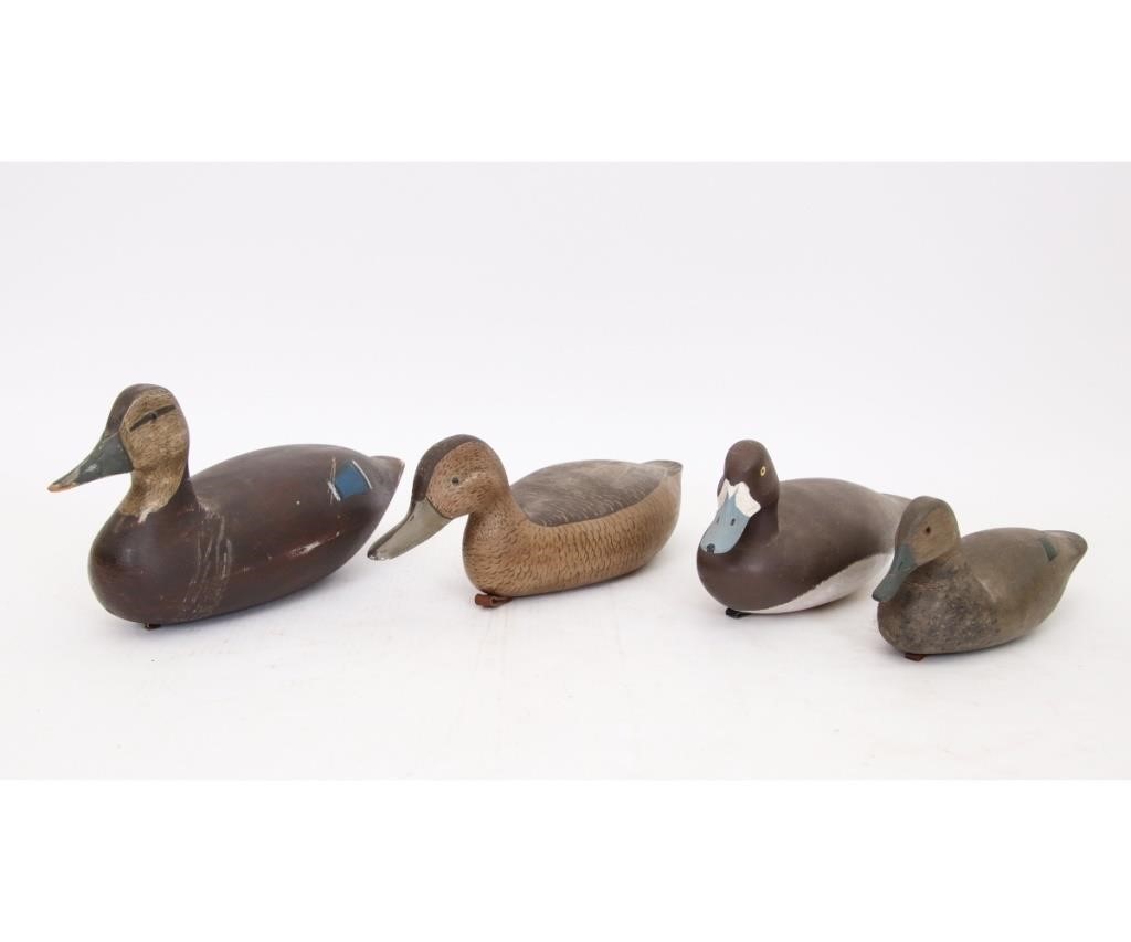 Appraisal: Four duck decoys to include a green wing teal signed