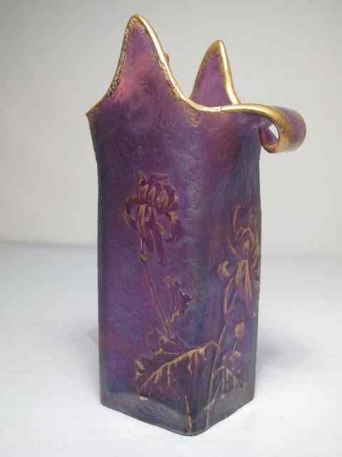 Appraisal: Mont Joye art glass vase Acid etched with cameo cut