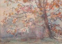 Appraisal: Alice R Fisher American b Rural Landscape Watercolor by Alice