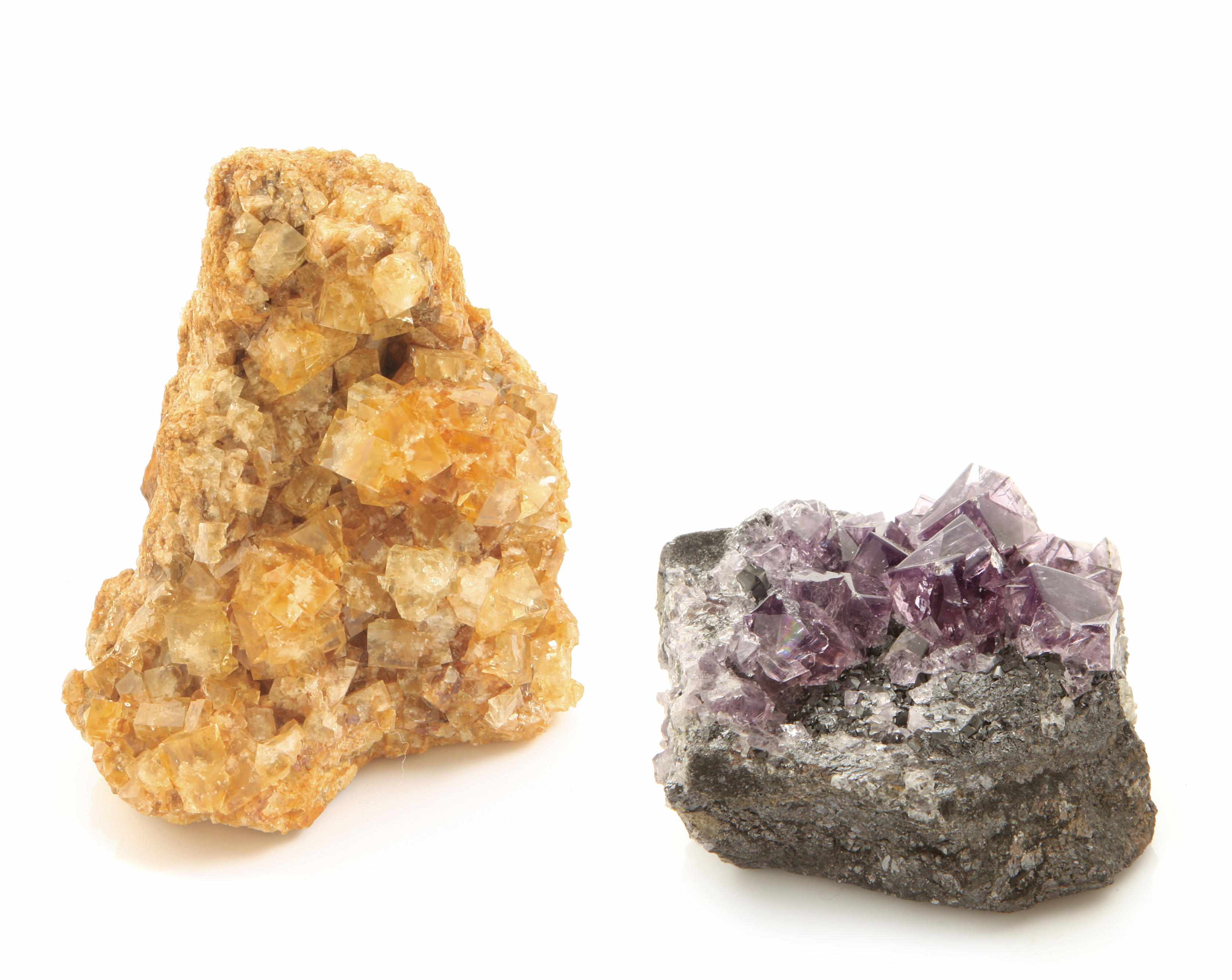 Appraisal: Two English Fluorite Specimens Both older specimens from deposits now