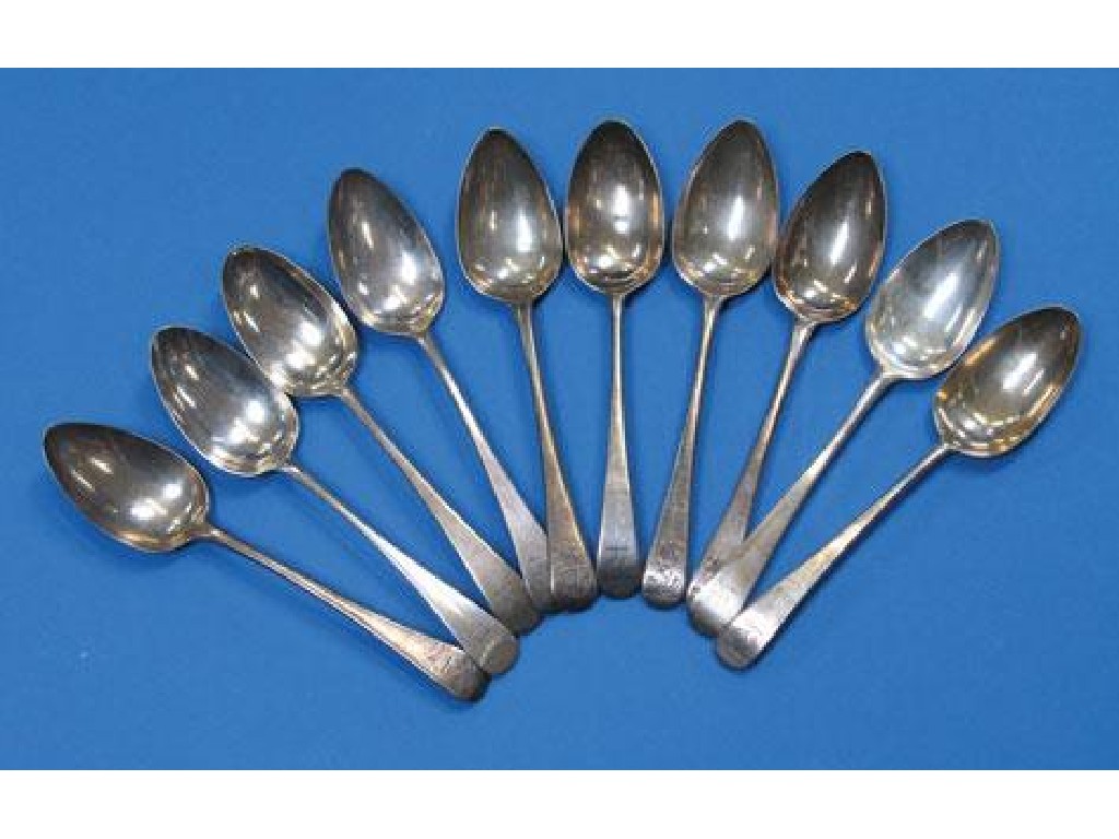 Appraisal: A SET OF FOUR GEORGE III TABLESPOONS of Old English