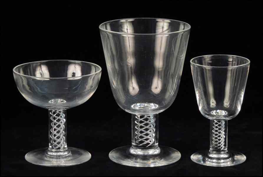 Appraisal: STEUBEN STEMWARE SERVICE IN THE AIR TWIST PATTERN Comprised of