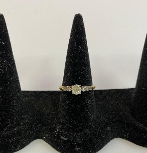 Appraisal: k gold old mine cut diamond engagement ring mm grams