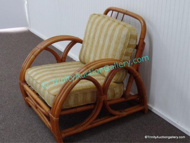 Appraisal: Mid Century Bamboo Rattan Chair Produced from the 's- 's