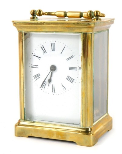 Appraisal: A thC brass carriage clock of rectangular form with a