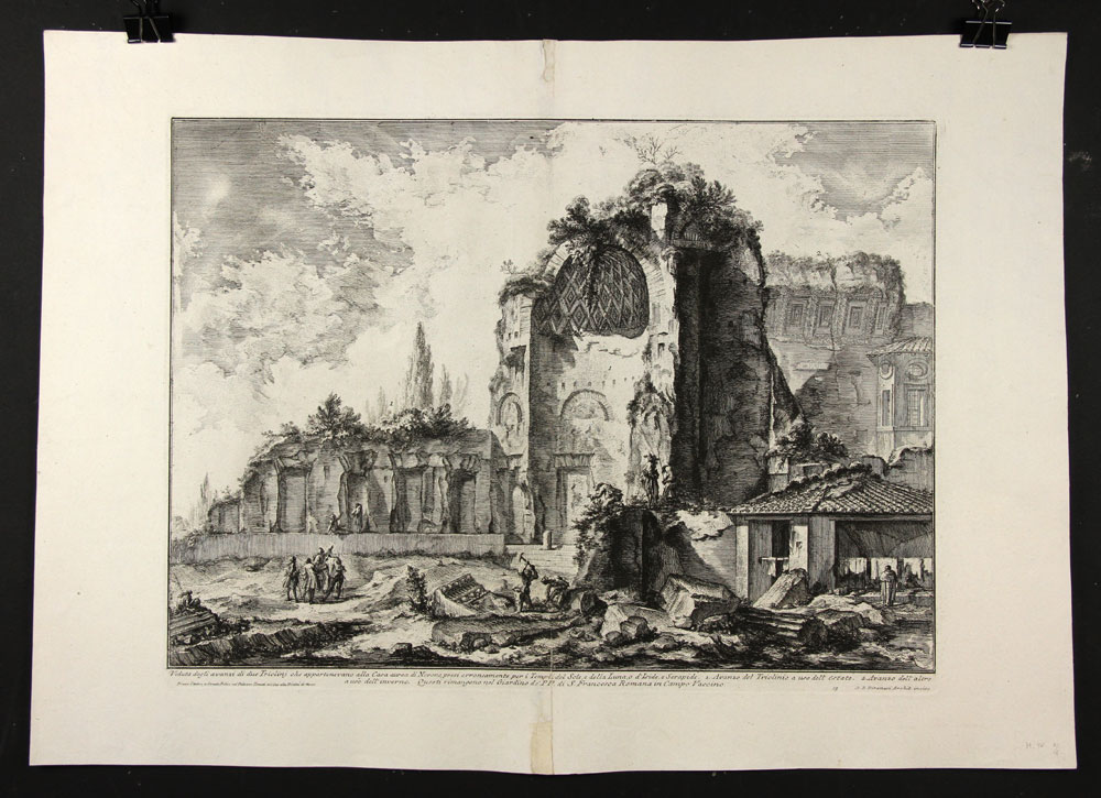 Appraisal: - Piranesi Veduta degli Avanzi di Due Triclini Etching Gianbattista