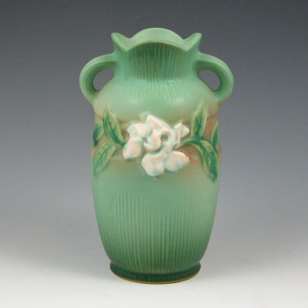 Appraisal: Roseville Gardenia vase in green Marked Roseville USA - Mint