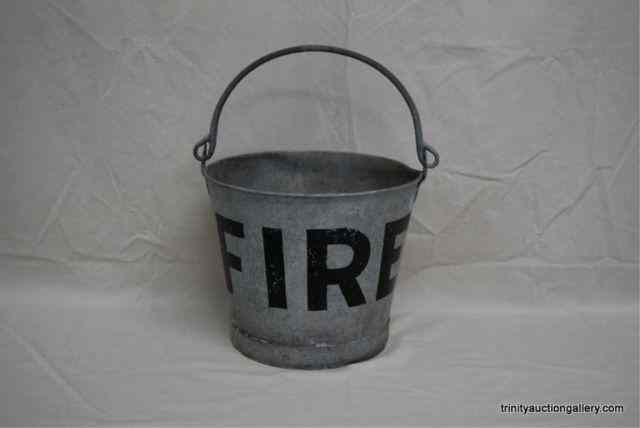 Appraisal: Vintage Old Galvanized Metal Fire BucketThis is for a nice