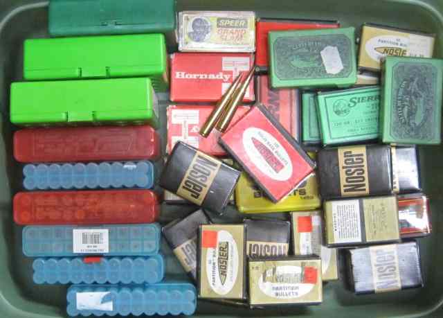 Appraisal: LOT OF AMMUNITION AND RELOADING SUPPLIES FOR WINCHESTER CALIBER two