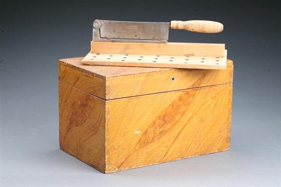 Appraisal: DECORATED SUGAR BOX Scandinavian th century pine Dovetailed case with