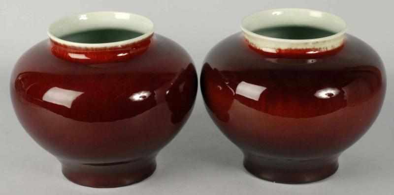 Appraisal: Lot of Catalina Pottery Broad-Shouldered Vases Description High glaze oxblood