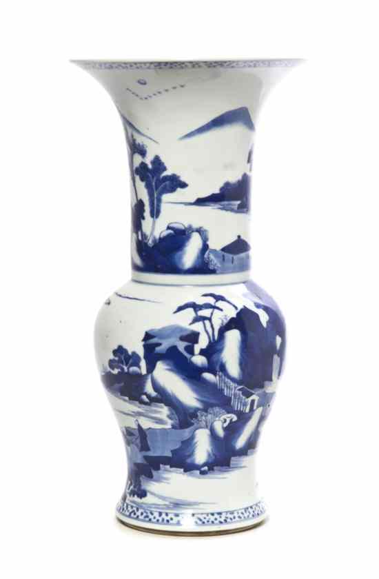 Appraisal: A Chinese Porcelain Yen-Yen Vase having blue glaze decoration of