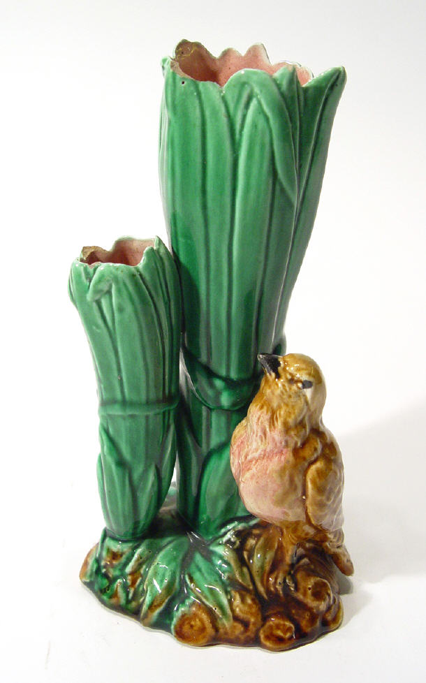 Appraisal: Victorian Majolica pottery spill vase modelled as three bunches of