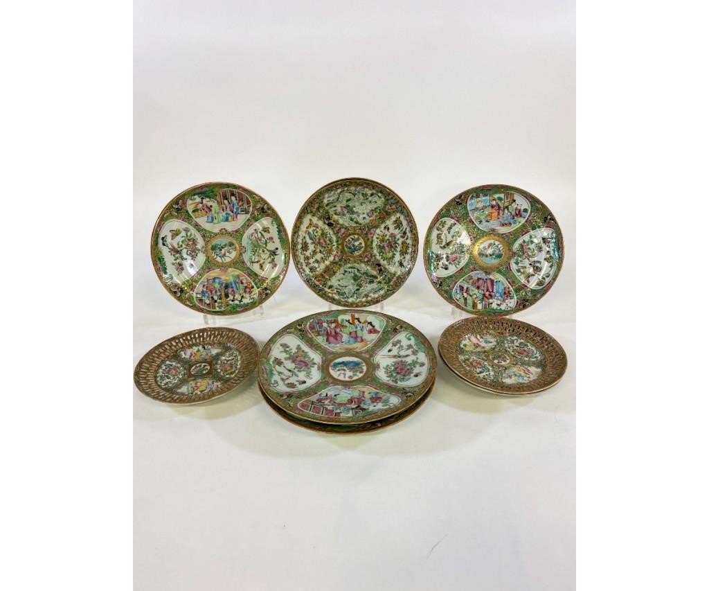 Appraisal: Eleven Rose Medallion plates all th c largest plate dia