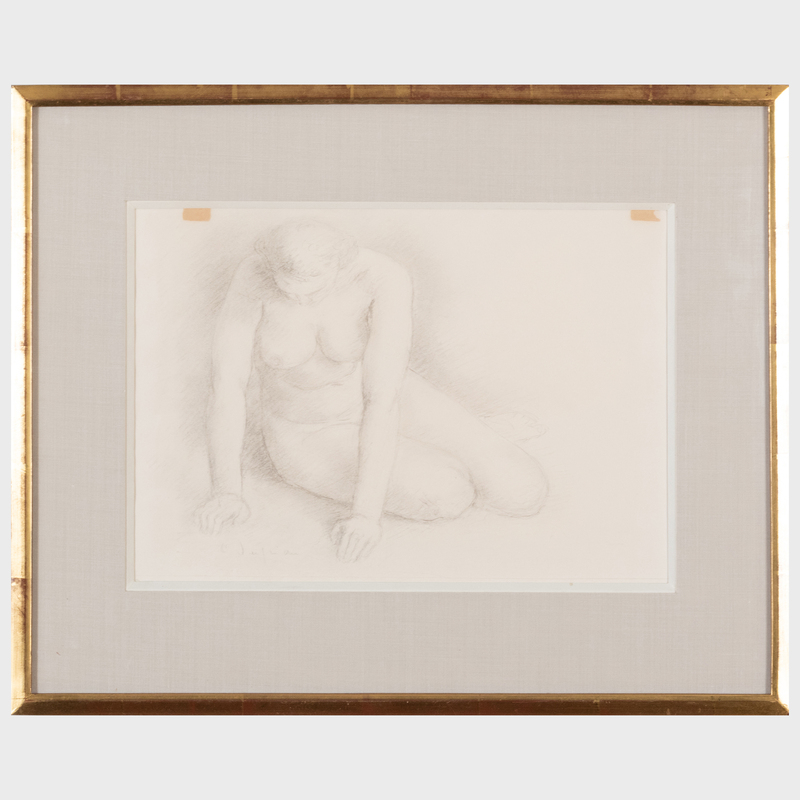 Appraisal: Charles Despiau - Seated Nude Pencil on paper signed 'C