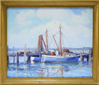 Appraisal: George A Renouard Impressionist Nautical Painting NEW YORK - A