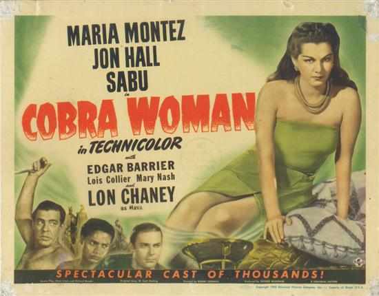 Appraisal: Cobra Woman Universal set of lobby cards Condition B- to