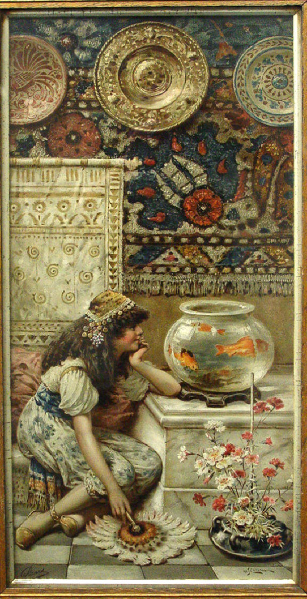 Appraisal: Pears advertising print depicting a girl gazing into a goldfish